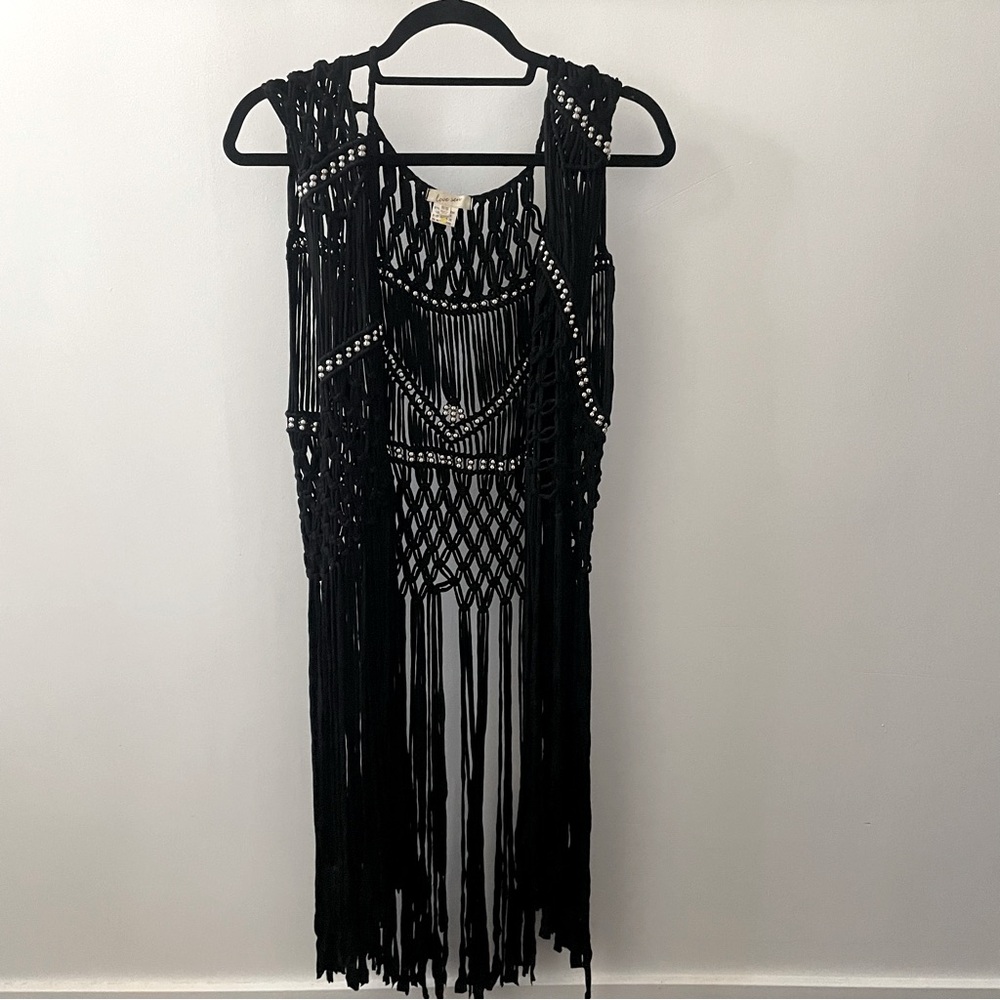 Studded Fringe Vest